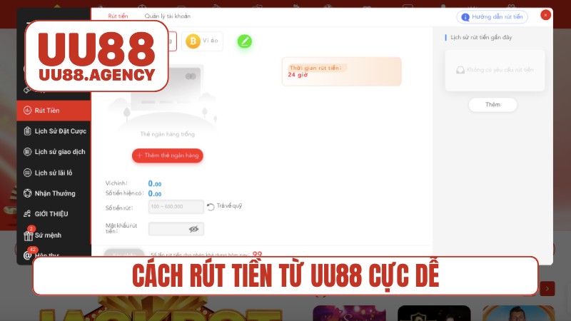 Cách rút tiền từ UU88 cực dễ